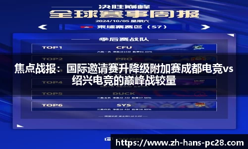 焦点战报：国际邀请赛升降级附加赛成都电竞vs绍兴电竞的巅峰战较量